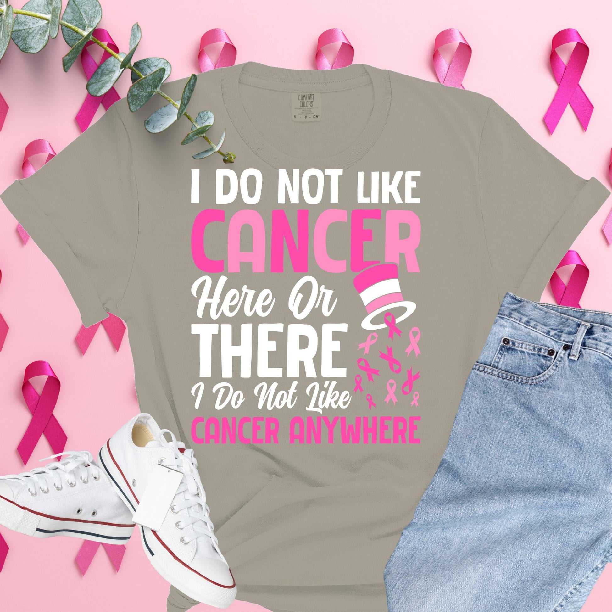  Breast Cancer Awareness Shirt on Comfort Colors® Tee – Pink Ribbon, October Support, Halloween Theme