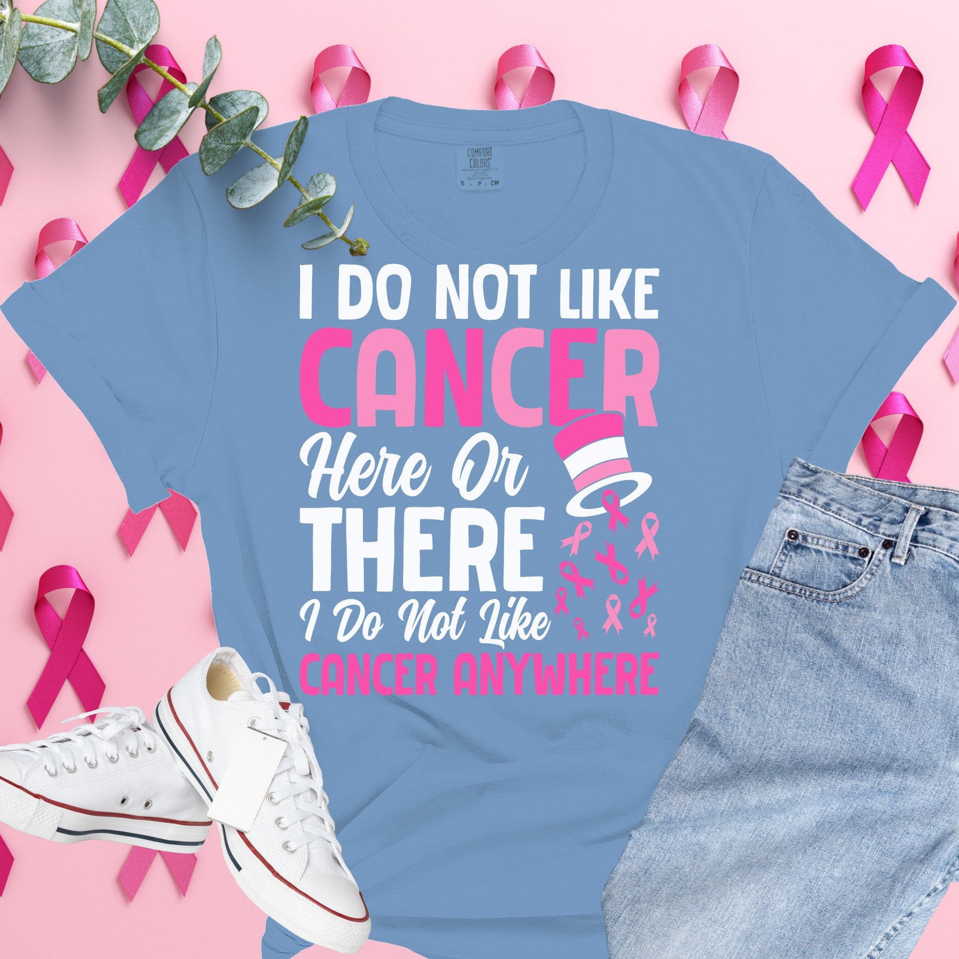  Breast Cancer Awareness Shirt on Comfort Colors® Tee – Pink Ribbon, October Support, Halloween Theme