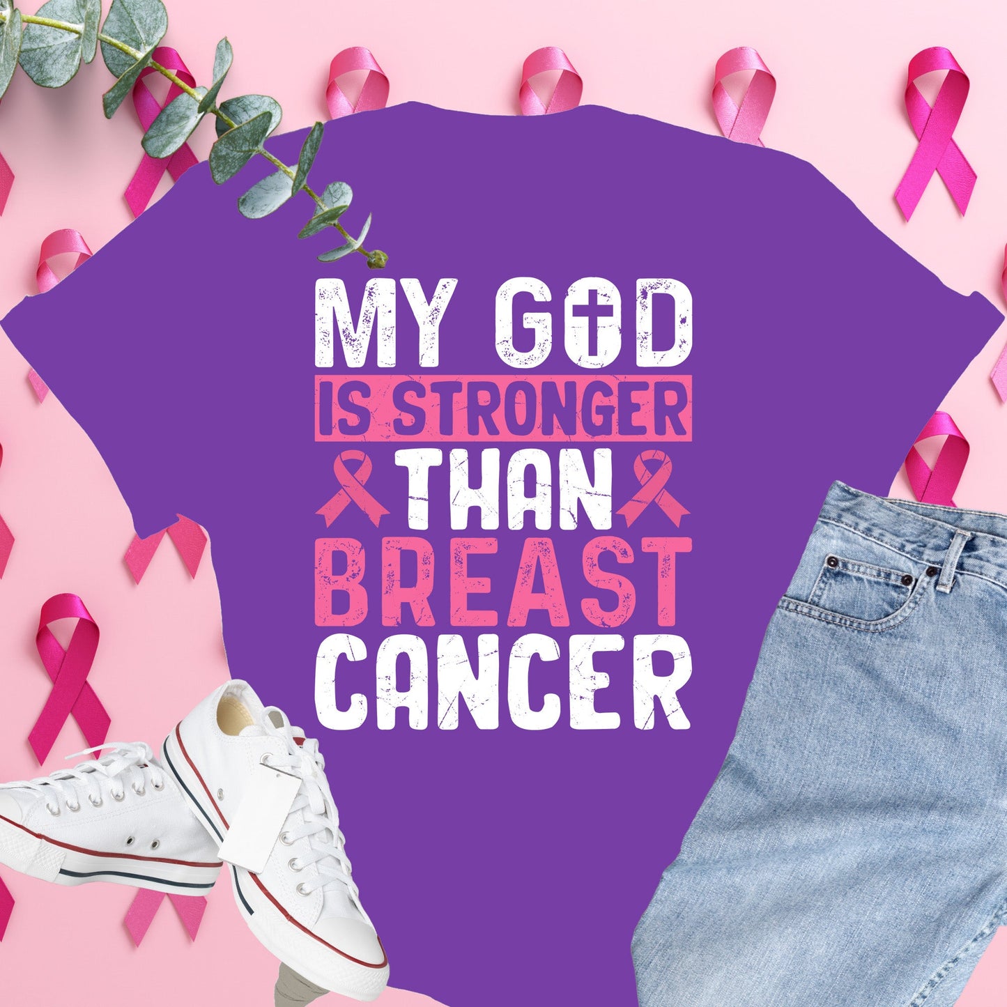 Breast Cancer Awareness Shirt on Comfort Colors® Tee – Pink Ribbon, October Support, Halloween Theme