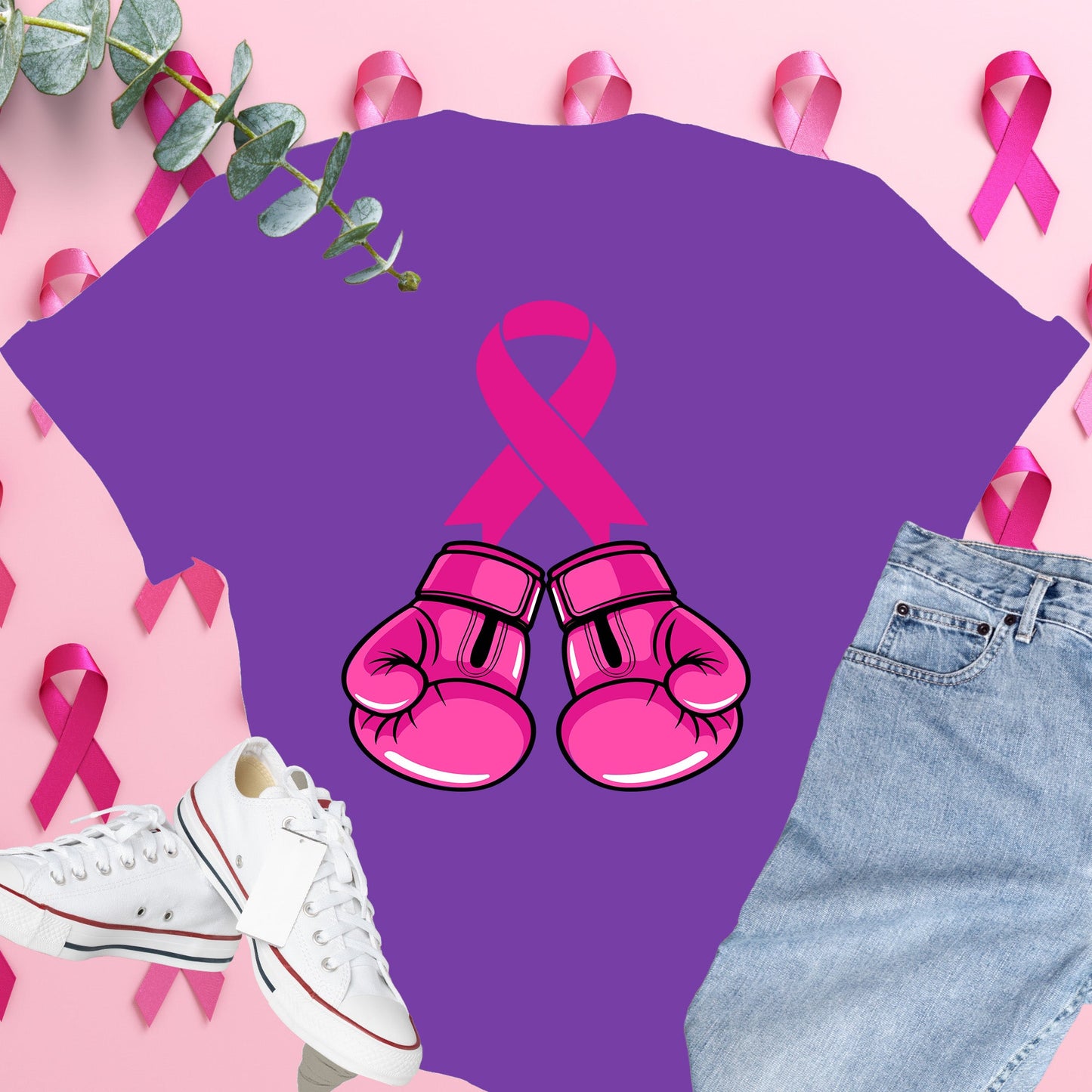  Breast Cancer Awareness Shirt on Comfort Colors® Tee – Pink Ribbon, October Support, Halloween Theme