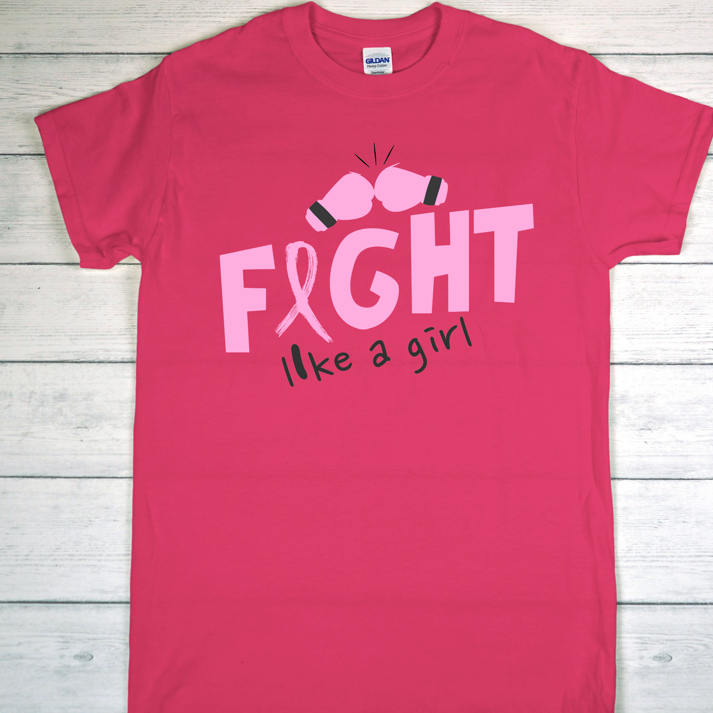 FIGHT Like a Girl Shirt Hoodie Sweatshirt - Breast Cancer Pink Ribbon Boxing Gloves October Support Gift