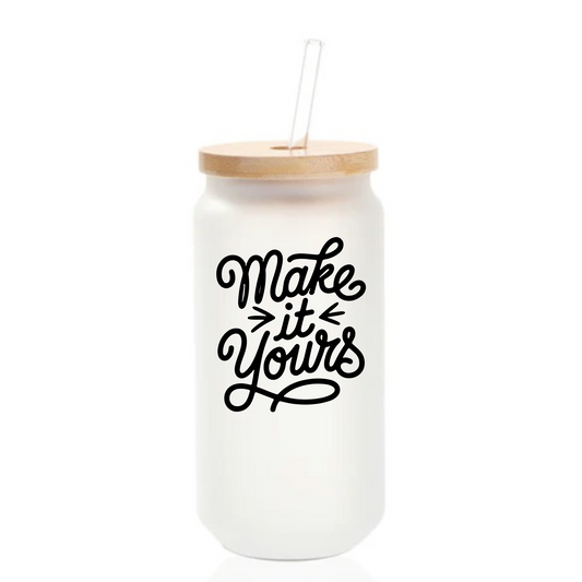 🌟 Motivational Quote – 18 oz Glass Can