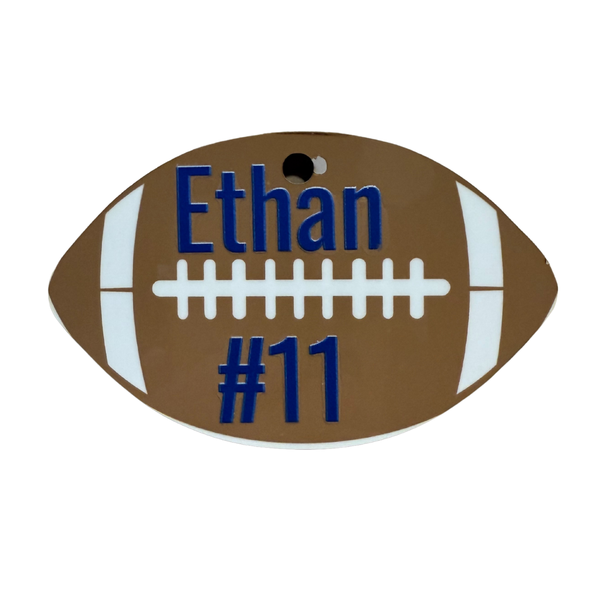 Sports Bag Tag, Personalized Rigid ID Tag with Wire Loop for Equipment and Gear, 3 x 3 inches