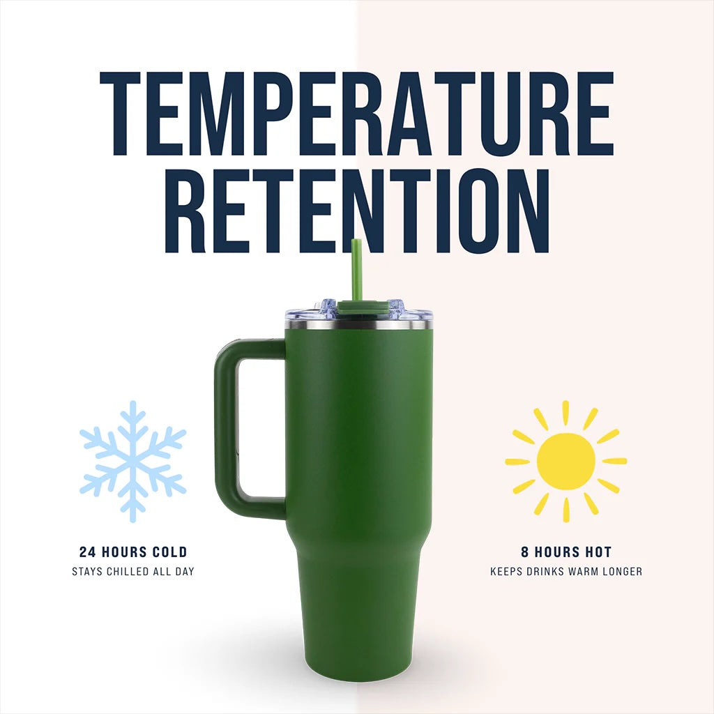 40oz Tumbler Personanlized Powder Coated Mug– Staple Collection - Insulated Hydration Drinkware