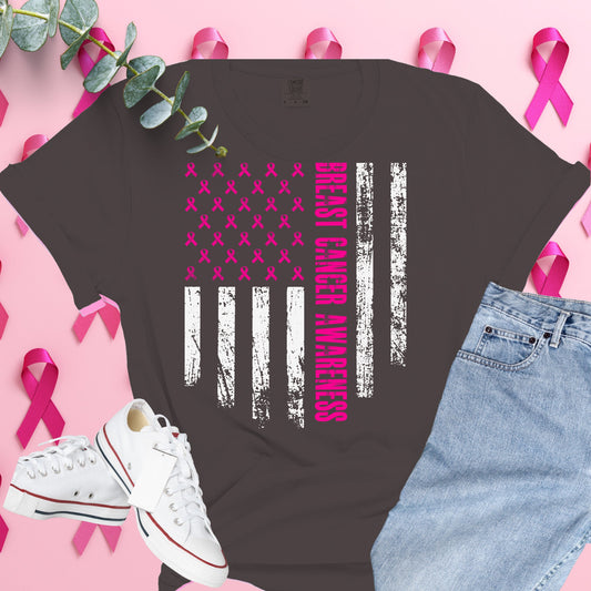  Breast Cancer Awareness Shirt on Comfort Colors® Tee – Pink Ribbon, October Support, Halloween Theme