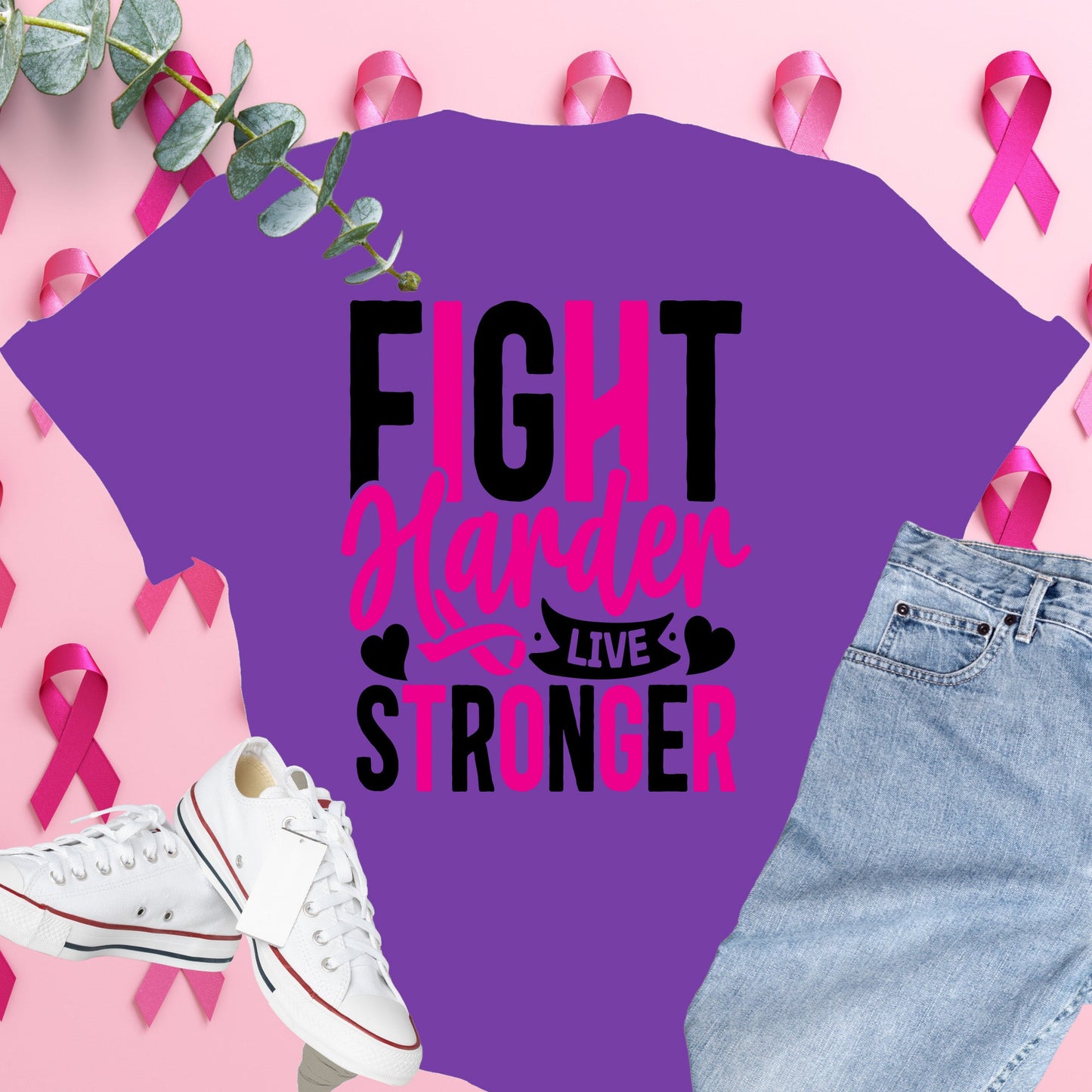  Breast Cancer Awareness Shirt on Comfort Colors® Tee – Pink Ribbon, October Support, Halloween Theme