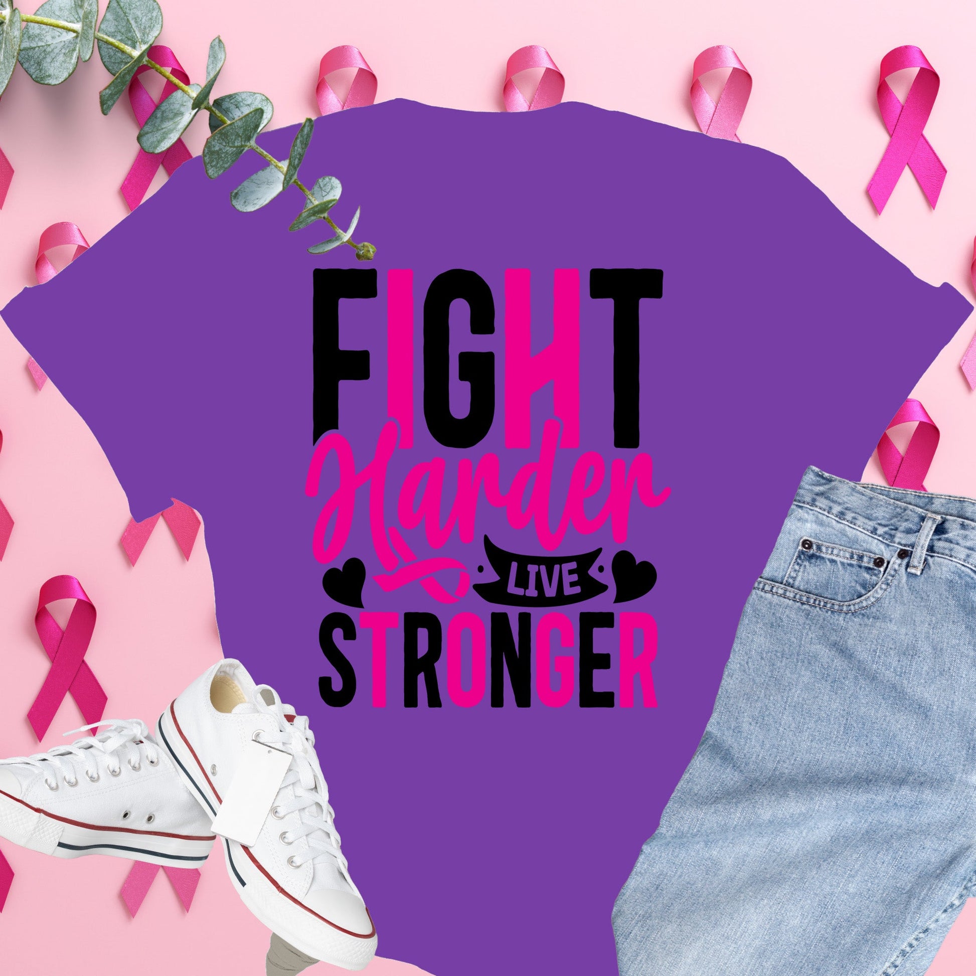  Breast Cancer Awareness Shirt on Comfort Colors® Tee – Pink Ribbon, October Support, Halloween Theme