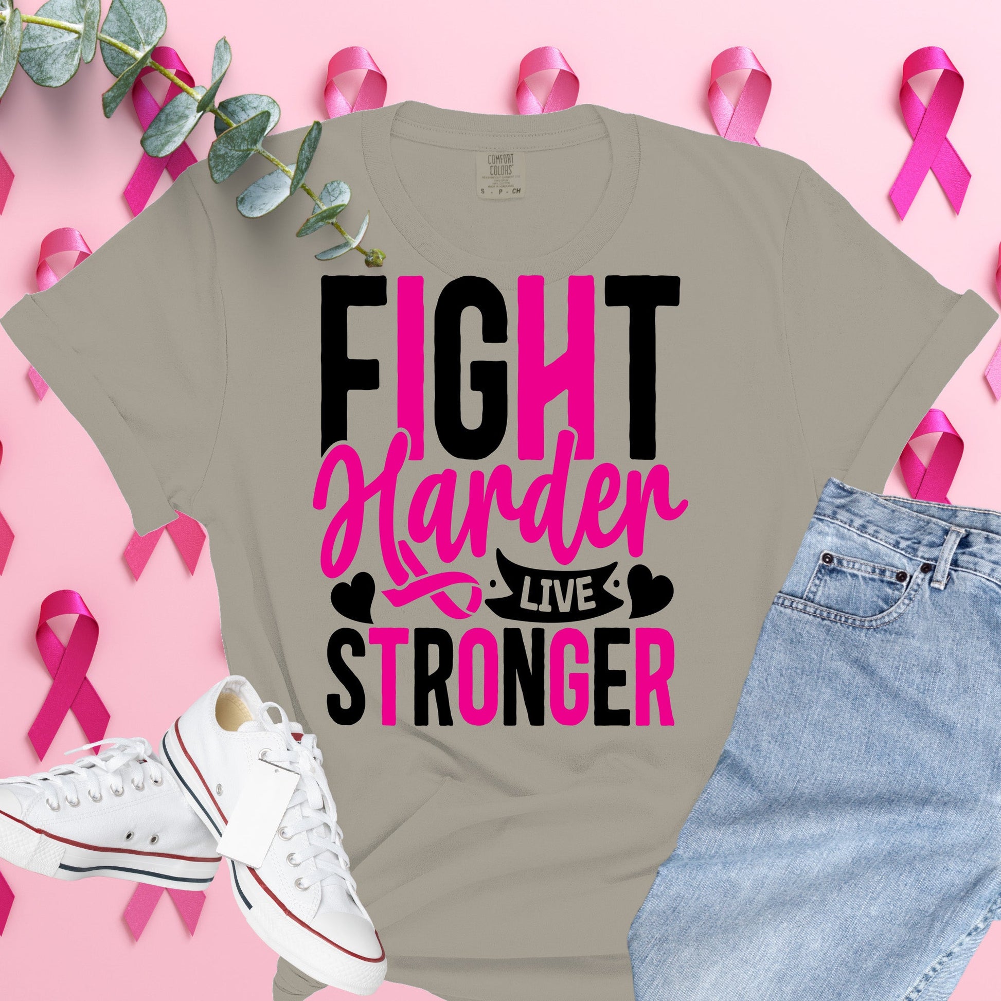  Breast Cancer Awareness Shirt on Comfort Colors® Tee – Pink Ribbon, October Support, Halloween Theme