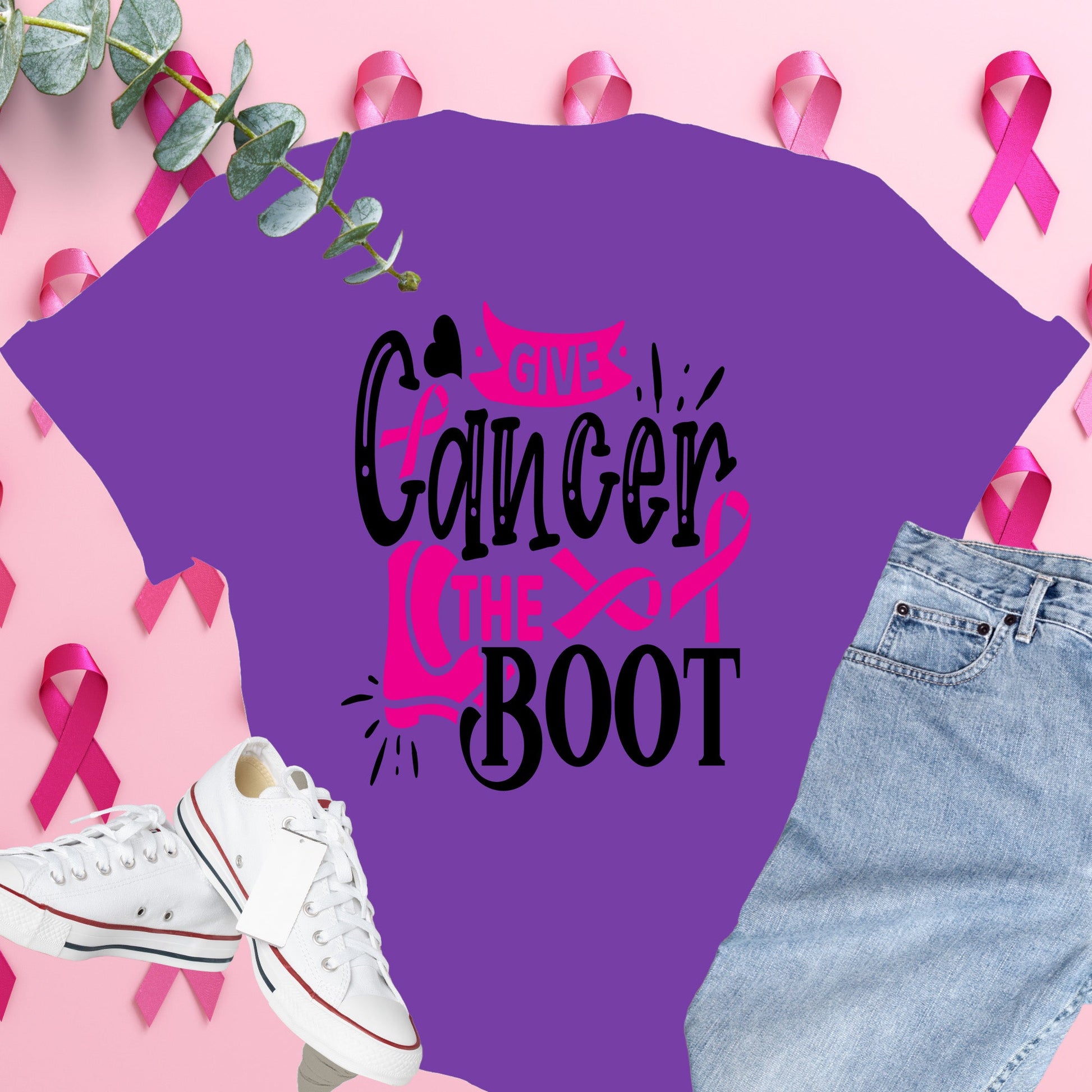  Breast Cancer Awareness Shirt on Comfort Colors® Tee – Pink Ribbon, October Support, Halloween Theme