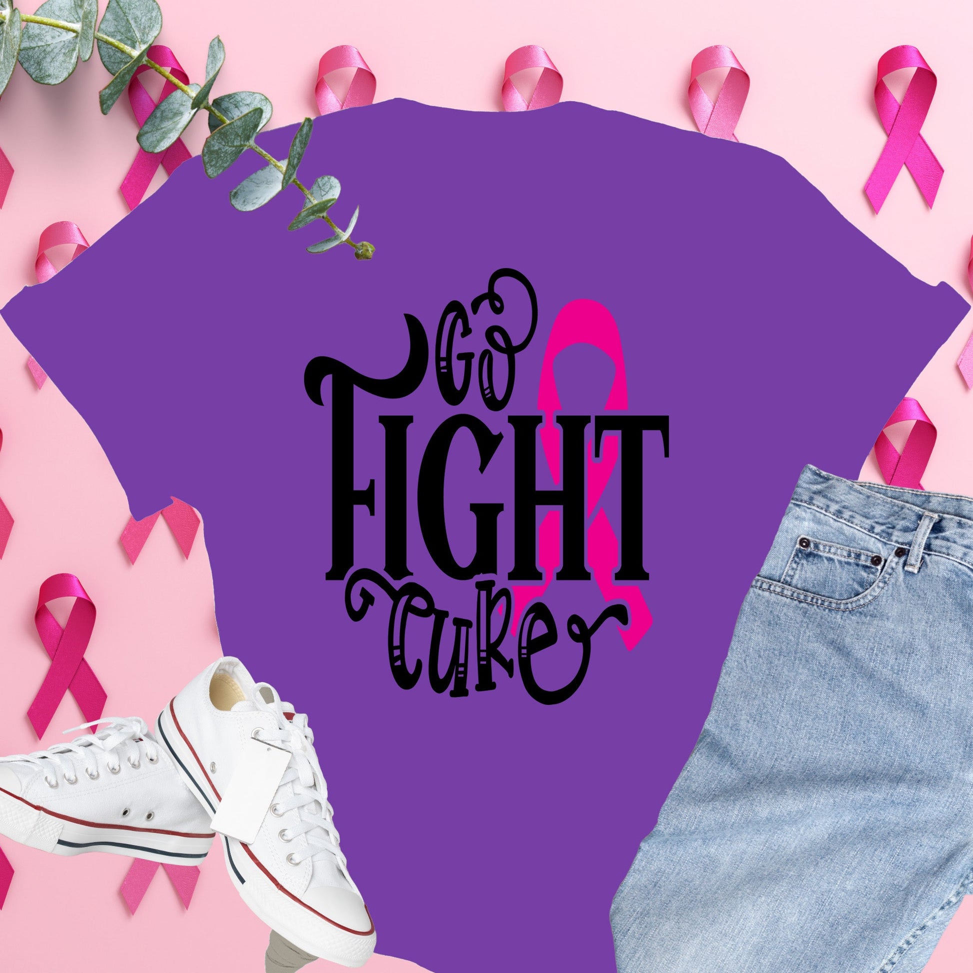  Breast Cancer Awareness Shirt on Comfort Colors® Tee – Pink Ribbon, October Support, Halloween Theme