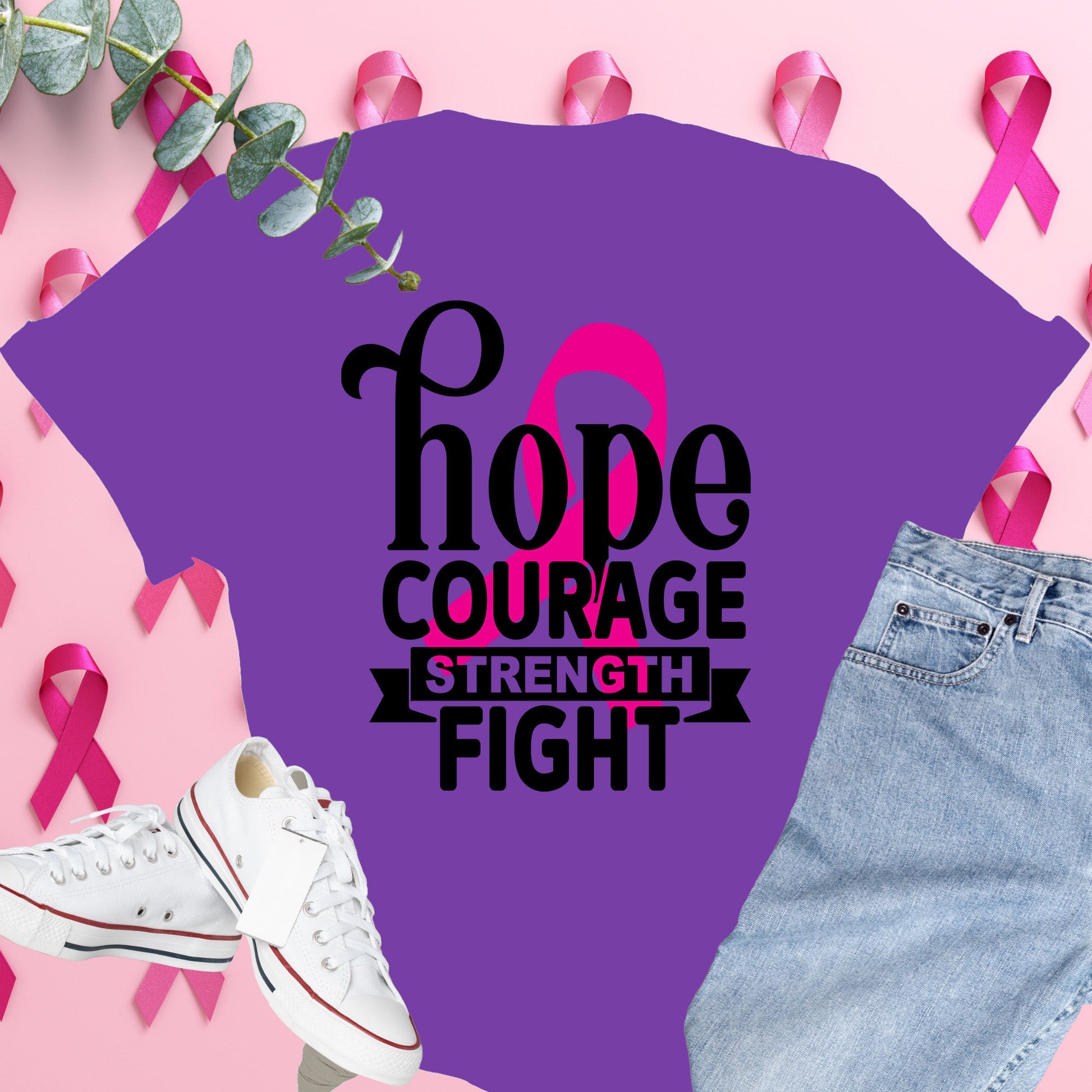  Breast Cancer Awareness Shirt on Comfort Colors® Tee – Pink Ribbon, October Support, Halloween Theme
