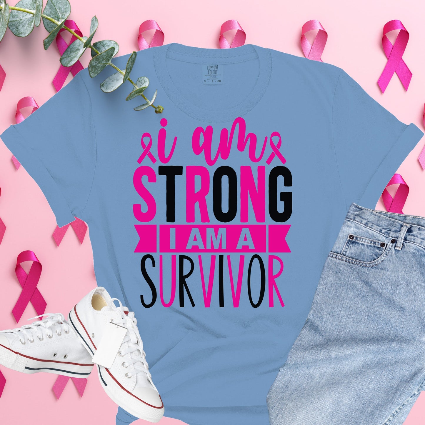  Breast Cancer Awareness Shirt on Comfort Colors® Tee – Pink Ribbon, October Support, Halloween Theme