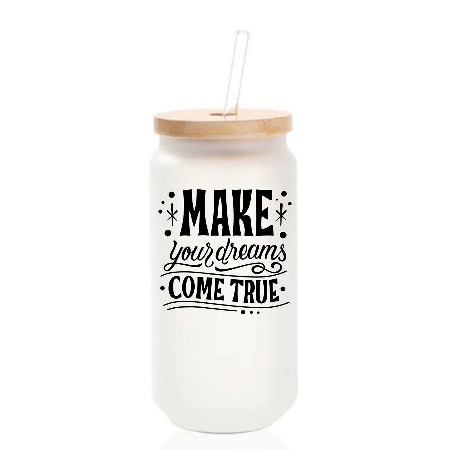 🌟 Motivational Quote – 18 oz Glass Can