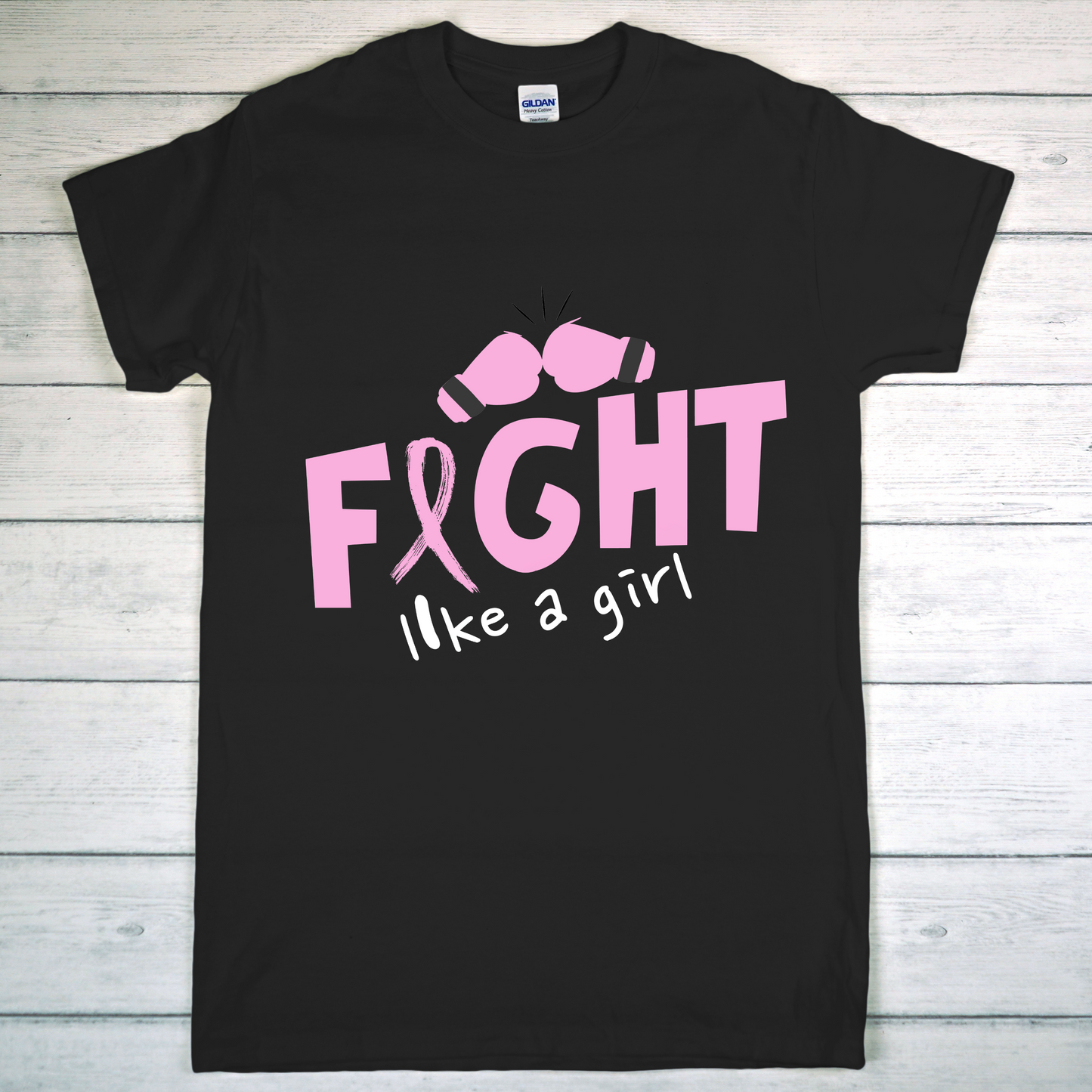 FIGHT Like a Girl Shirt Hoodie Sweatshirt - Breast Cancer Pink Ribbon Boxing Gloves October Support Gift