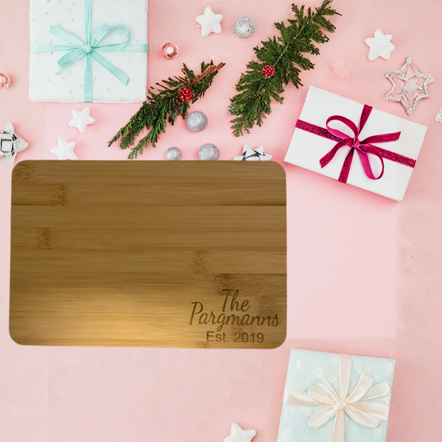 Bamboo Cutting Board – Personalized Kitchen Gift – Engraved Name, Initials, or Custom Message