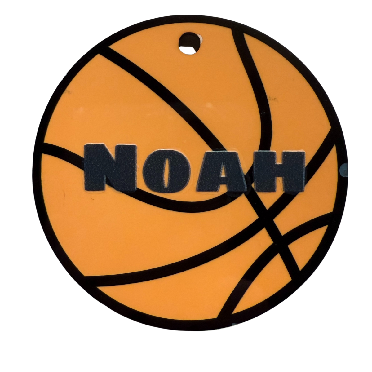 Sports Bag Tag, Personalized Rigid ID Tag with Wire Loop for Equipment and Gear, 3 x 3 inches