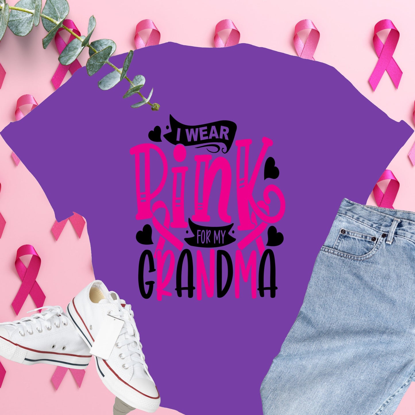  Breast Cancer Awareness Shirt on Comfort Colors® Tee – Pink Ribbon, October Support, Halloween Theme