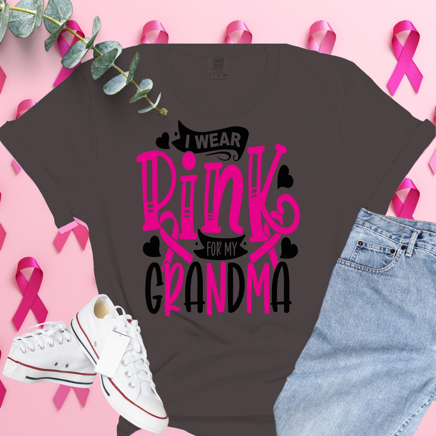  Breast Cancer Awareness Shirt on Comfort Colors® Tee – Pink Ribbon, October Support, Halloween Theme