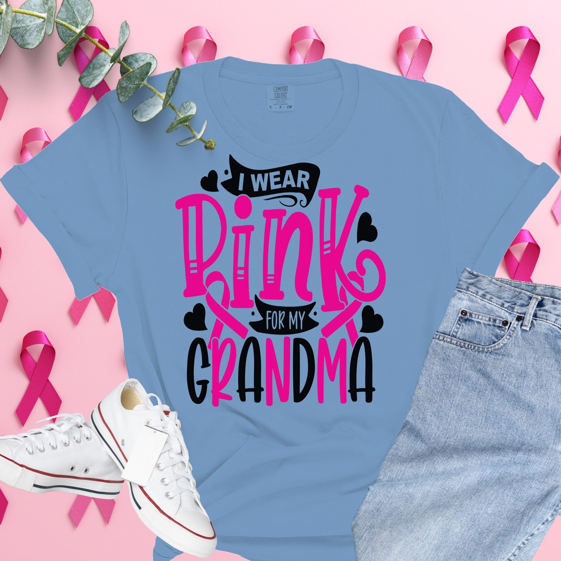  Breast Cancer Awareness Shirt on Comfort Colors® Tee – Pink Ribbon, October Support, Halloween Theme