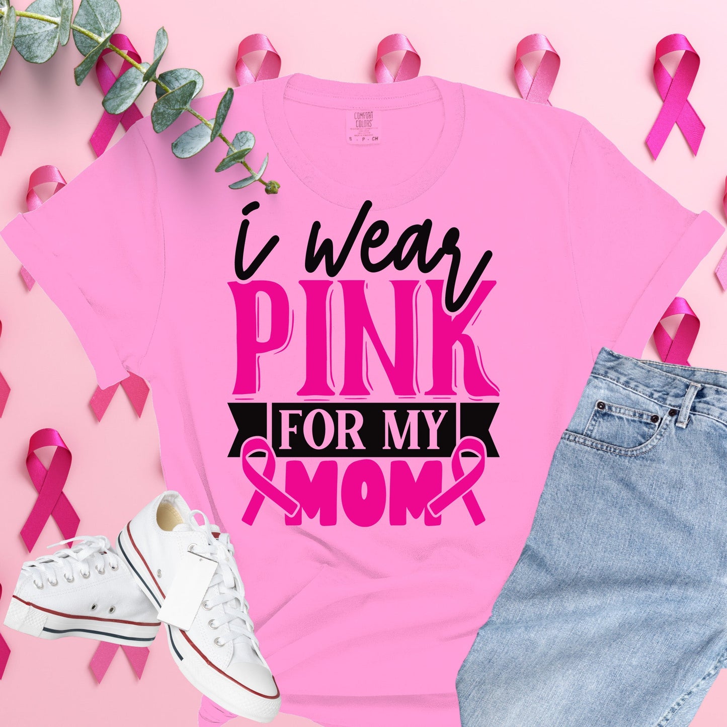  Breast Cancer Awareness Shirt on Comfort Colors® Tee – Pink Ribbon, October Support, Halloween Theme