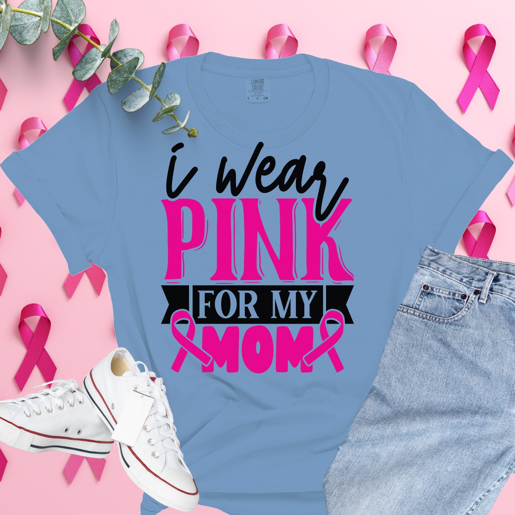  Breast Cancer Awareness Shirt on Comfort Colors® Tee – Pink Ribbon, October Support, Halloween Theme