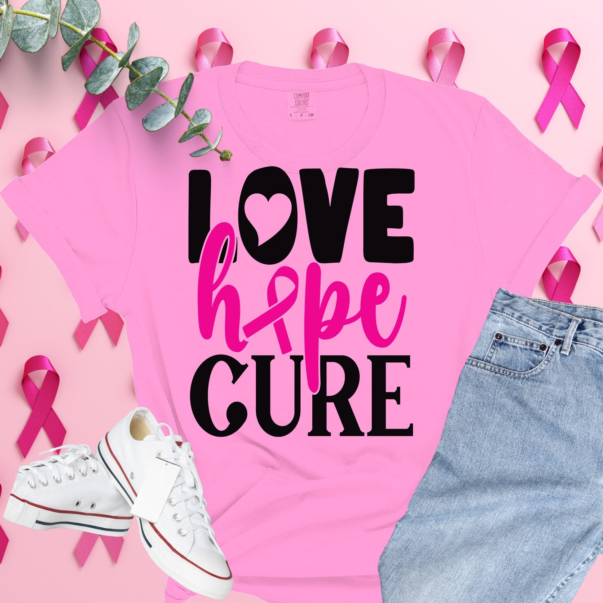  Breast Cancer Awareness Shirt on Comfort Colors® Tee – Pink Ribbon, October Support, Halloween Theme