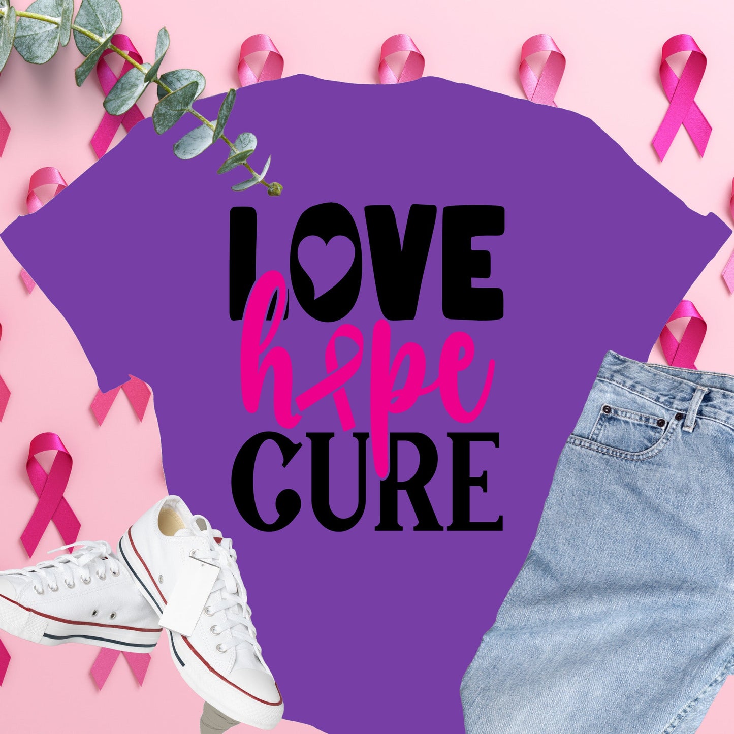  Breast Cancer Awareness Shirt on Comfort Colors® Tee – Pink Ribbon, October Support, Halloween Theme