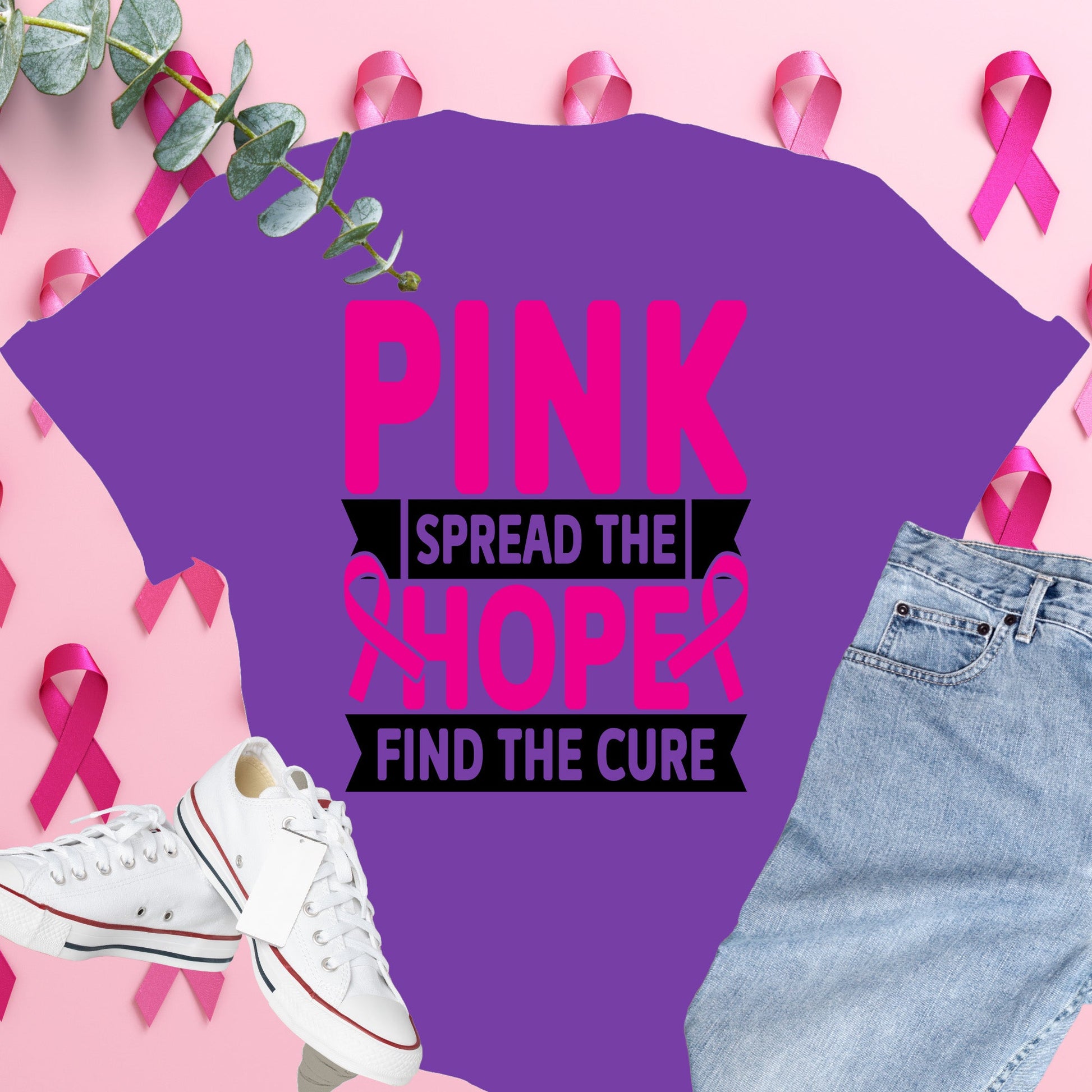  Breast Cancer Awareness Shirt on Comfort Colors® Tee – Pink Ribbon, October Support, Halloween Theme