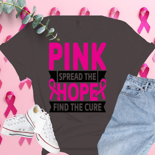  Breast Cancer Awareness Shirt on Comfort Colors® Tee – Pink Ribbon, October Support, Halloween Theme