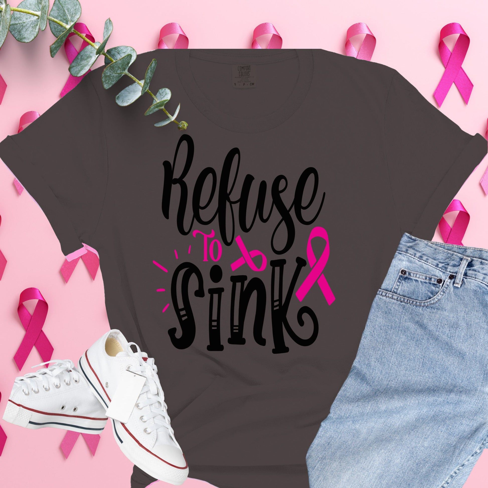  Breast Cancer Awareness Shirt on Comfort Colors® Tee – Pink Ribbon, October Support, Halloween Theme