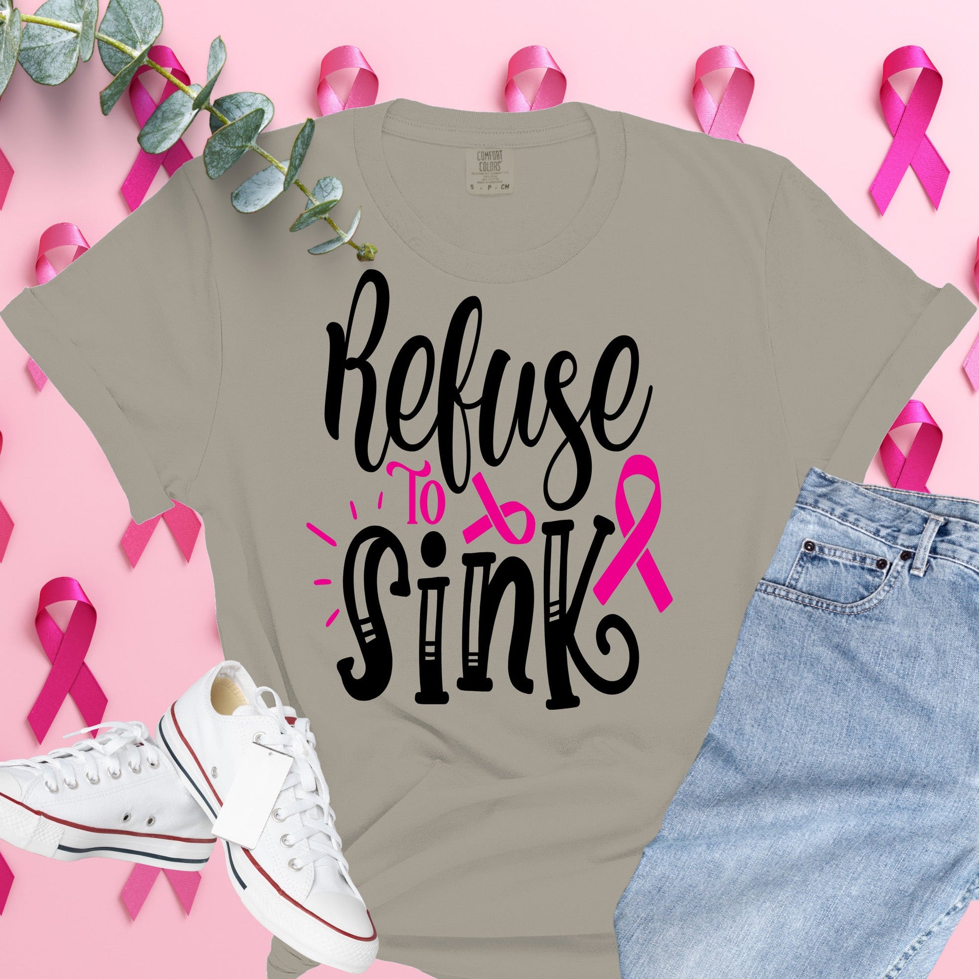  Breast Cancer Awareness Shirt on Comfort Colors® Tee – Pink Ribbon, October Support, Halloween Theme