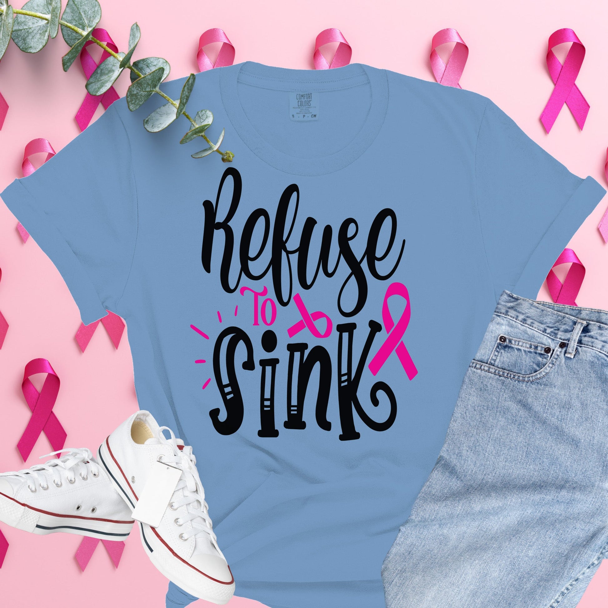  Breast Cancer Awareness Shirt on Comfort Colors® Tee – Pink Ribbon, October Support, Halloween Theme