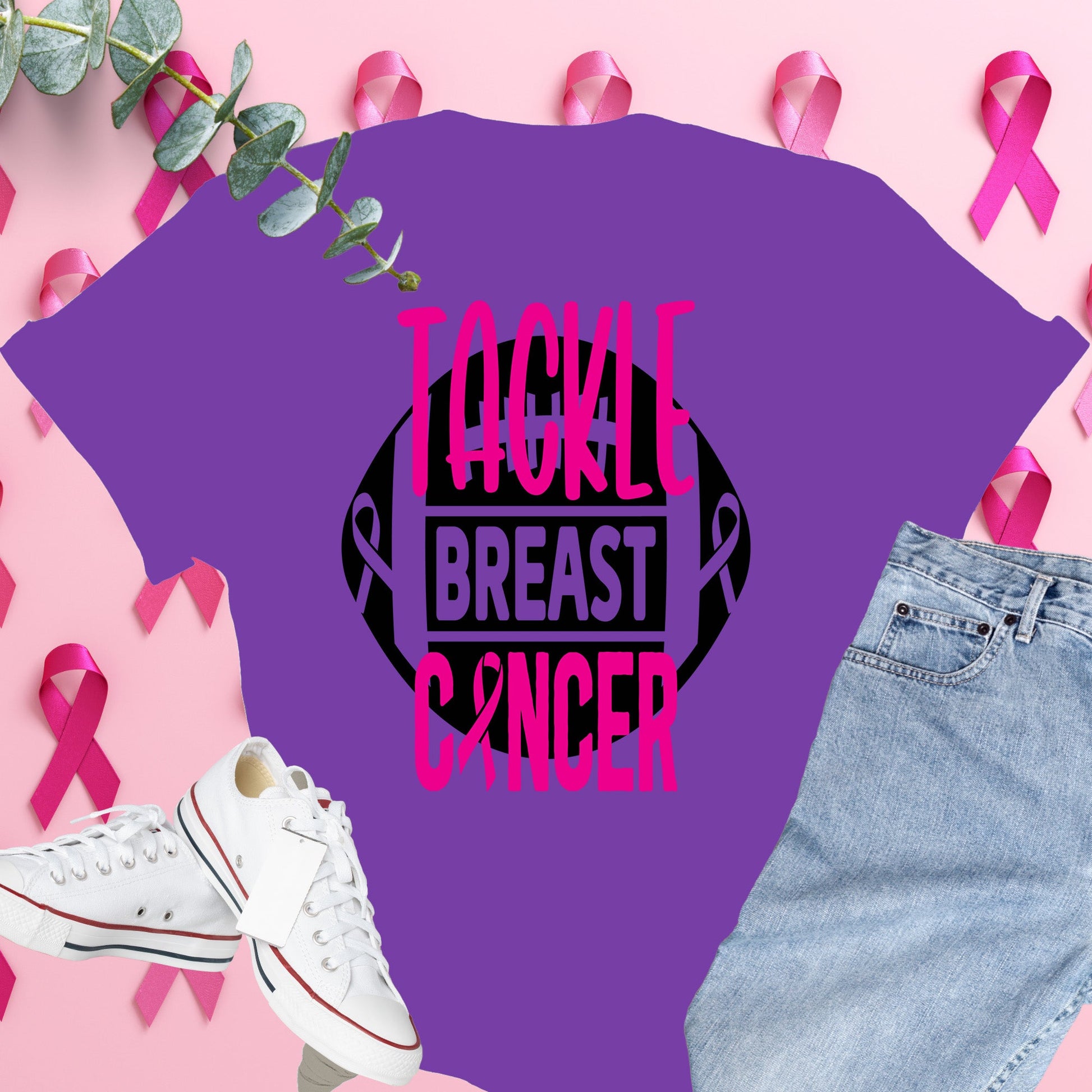  Breast Cancer Awareness Shirt on Comfort Colors® Tee – Pink Ribbon, October Support, Halloween Theme