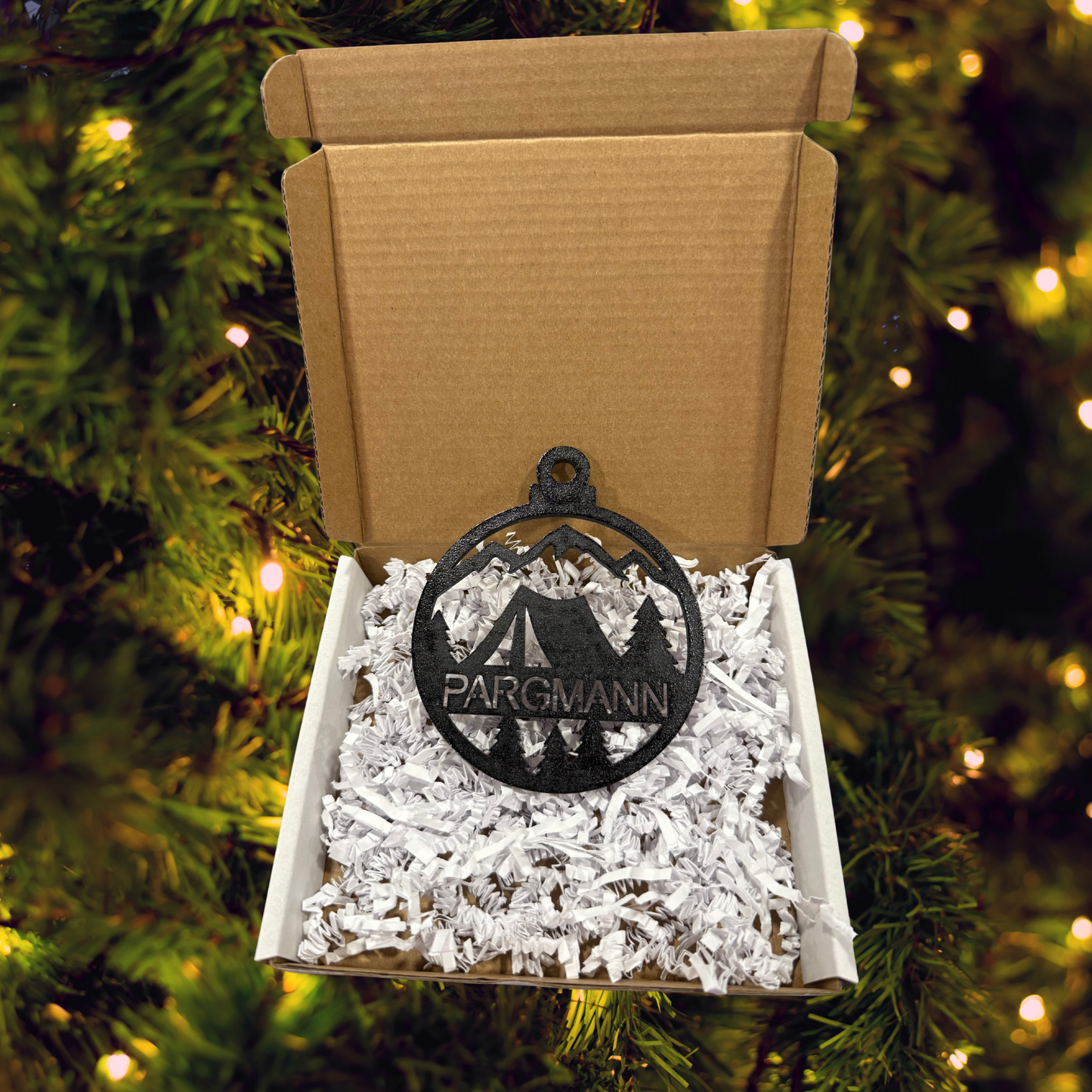 Personalized Camping Wood Ornament:  Personalized RV ornament,, Laser Cut, Custom Name, Family Ornament