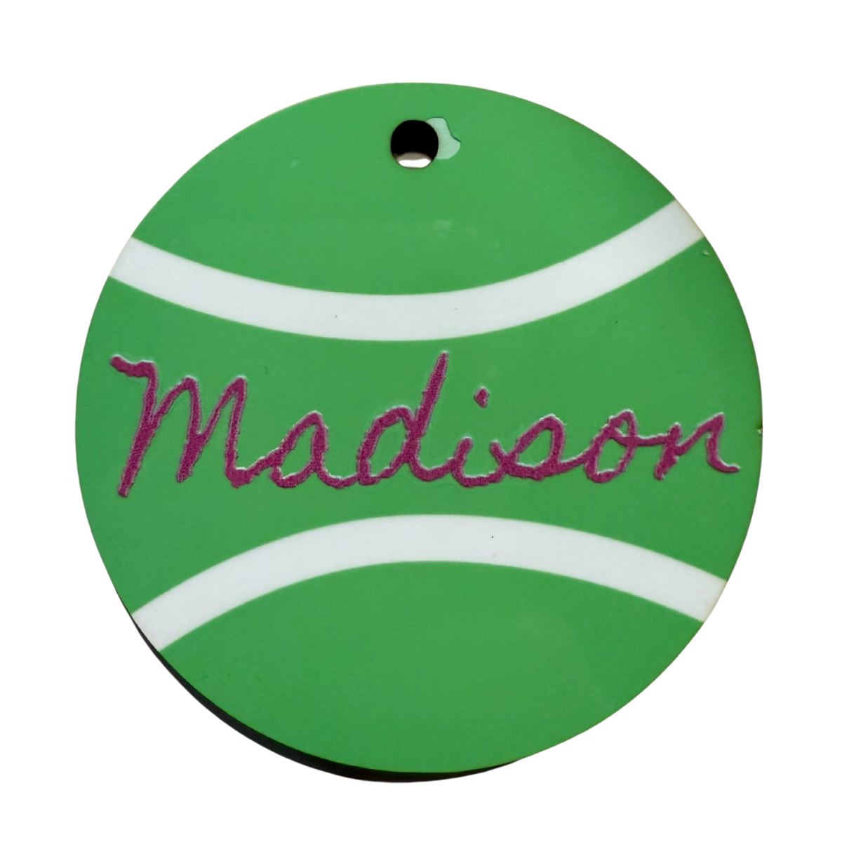 Sports Bag Tag, Personalized Rigid ID Tag with Wire Loop for Equipment and Gear, 3 x 3 inches