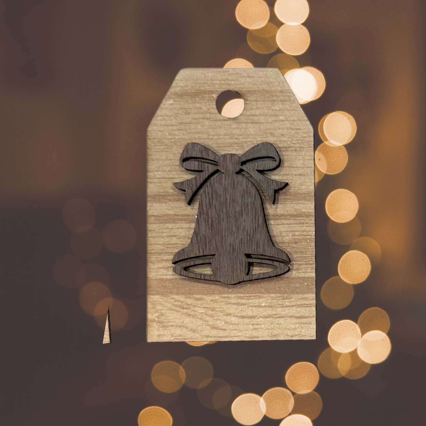 Personalized Wood Gift Tag:  Laser Cut, Custom Name, Family Ornament, Engraved, Stocking tag