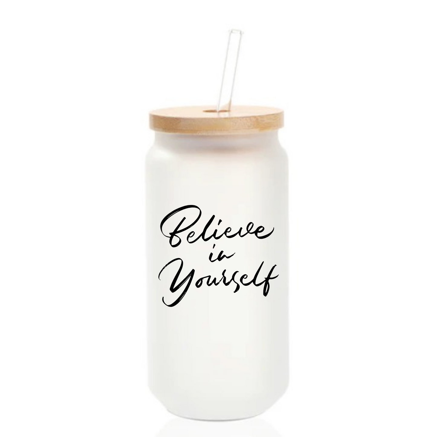 🌟 Motivational Quote – 18 oz Glass Can