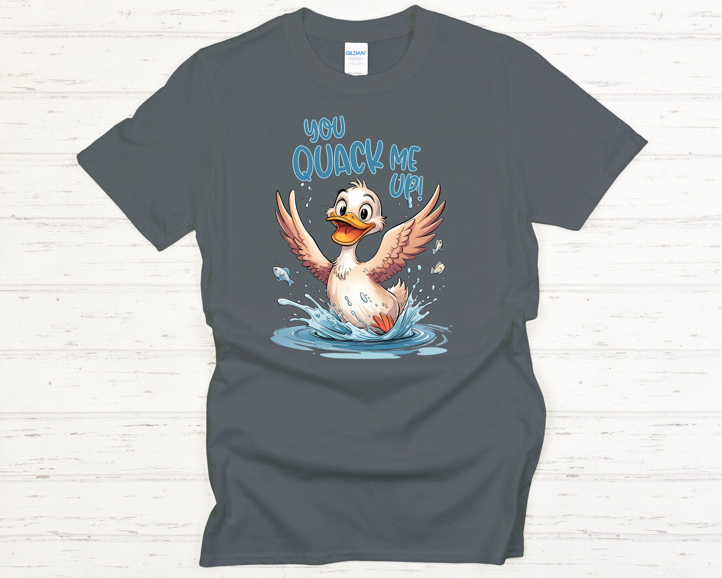 Funny Duck T-Shirt You Quack Me Up Cute Cartoon Animal Lover Gift Retro Graphic Tee