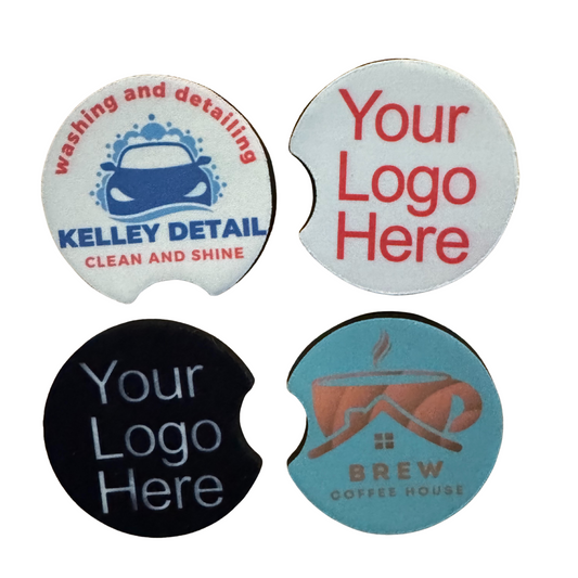 Neoprene Promotional Logo Drink Coasters - Car Cup Size