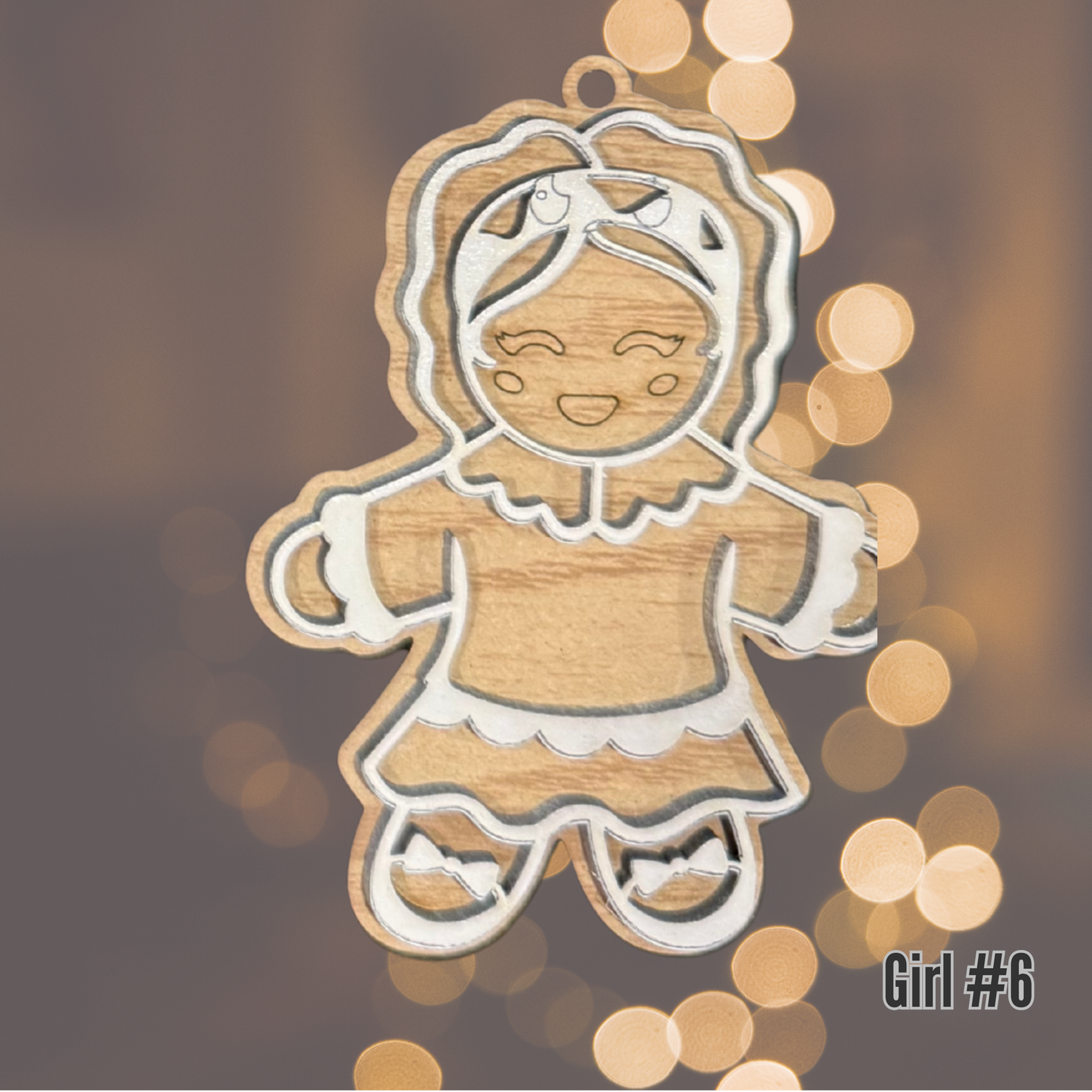 Christmas Wood Ornament:  Personalized Gingerbread Family, Custom Name, 2025 Ornament