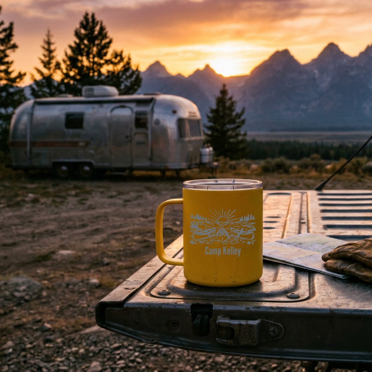 Personalized Insulated Camper Mug with Lid | Custom RV Gift