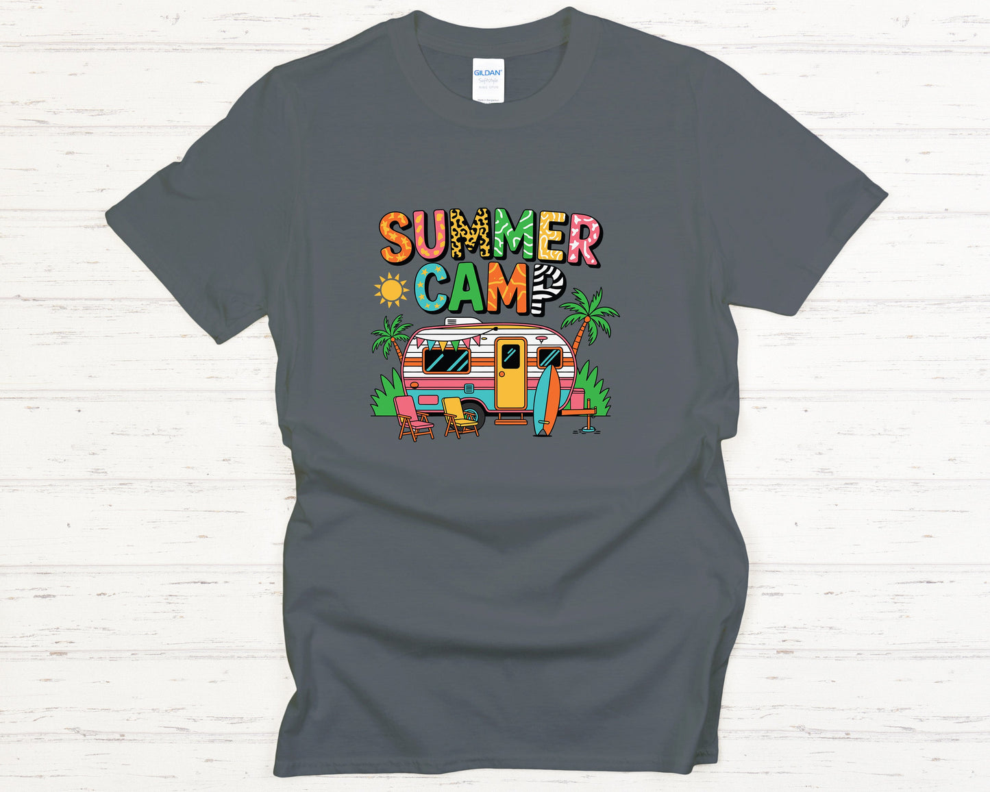 Camping shirt Summer Camp Tee Retro Camper Graphic Tee, Outdoor Adventure Shirt for Camping Lovers, Travel Gift for Kids & Adults