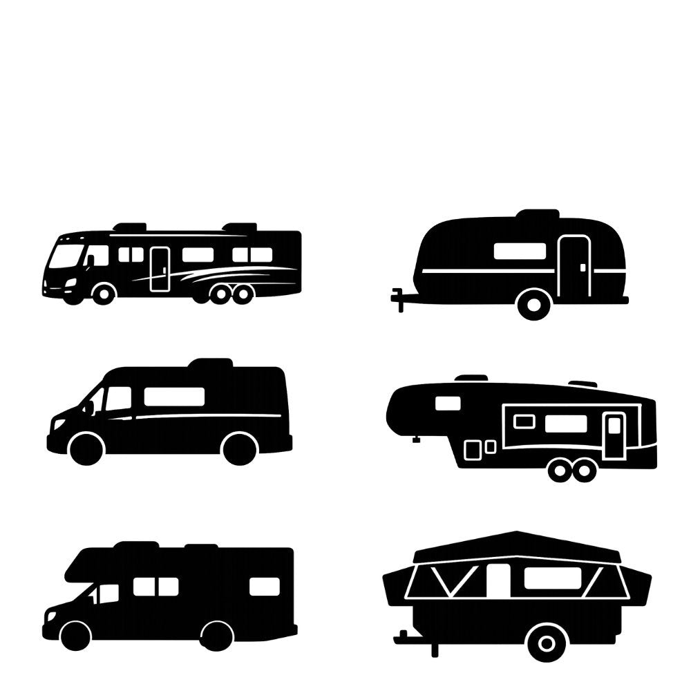 RV and camper silhouette style options for personalized decal