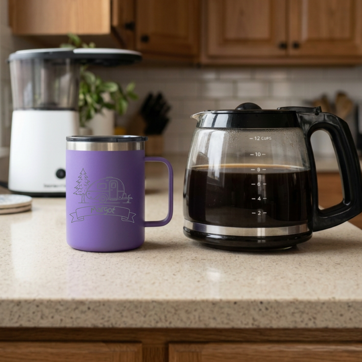 Personalized Insulated Camper Mug with Lid | Custom RV Gift