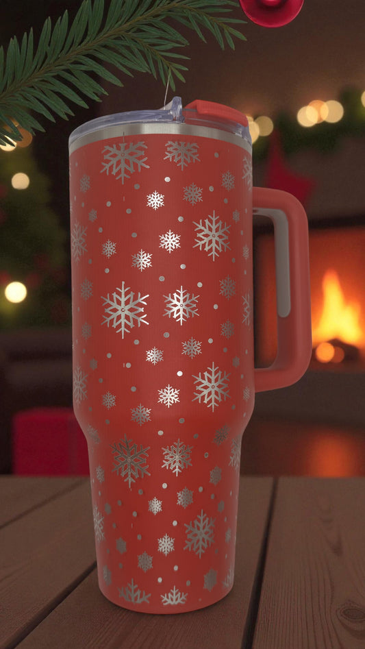 40oz Big Swig Tumbler – Classic Snowflake Engraving | Holiday Gift | Insulated Stainless Steel | Hogg Brand