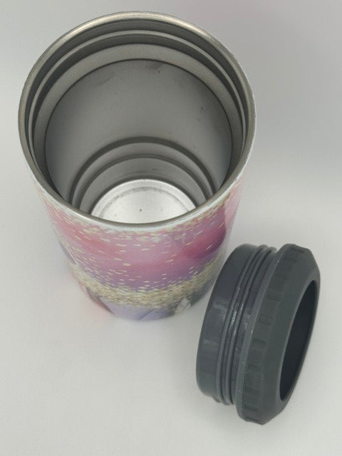 Personalized 4 in one Stainless Steel Can Cooler – Pink & Purple  Keeps Drinks Chilled in Style