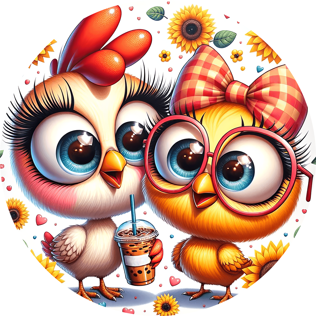 Cute Car Coaster – Coffee Chicken Farm Animal Drink Holder for Cup Holder – Funny Gift for Chicken Lovers & Coffee Fans