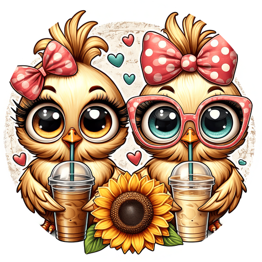 Cute Car Coaster – Coffee Chicken Farm Animal Drink Holder for Cup Holder – Funny Gift for Chicken Lovers & Coffee Fans