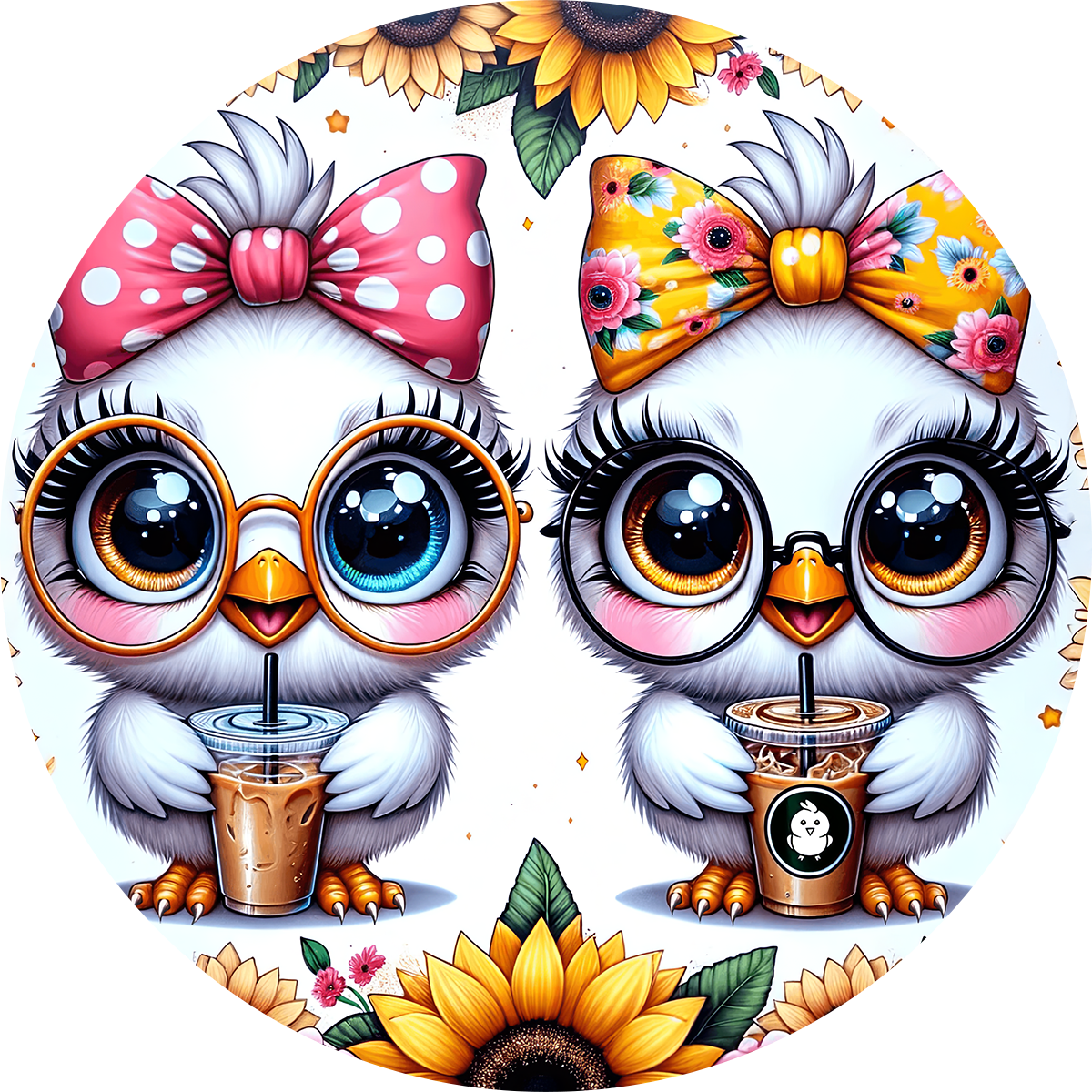 Cute Car Coaster – Coffee Chicken Farm Animal Drink Holder for Cup Holder – Funny Gift for Chicken Lovers & Coffee Fans