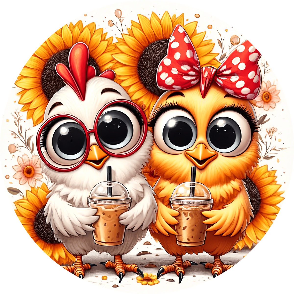 Cute Car Coaster – Coffee Chicken Farm Animal Drink Holder for Cup Holder – Funny Gift for Chicken Lovers & Coffee Fans